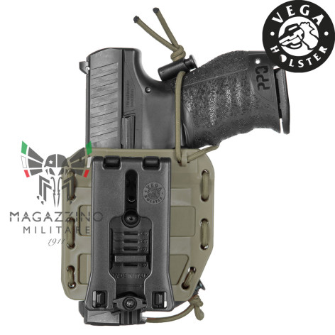MULTI-FIT INJECTION MOLDED RUBBERISED POLYMER HOLSTER BLACK OD OLIVE back