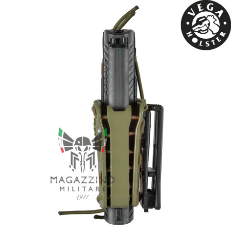 MULTI-FIT INJECTION MOLDED RUBBERISED POLYMER HOLSTER BLACK OD OLIVE side