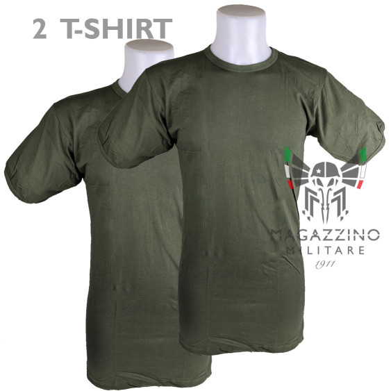 2X ORIGINAL military green T-shirt Italian Army 100% Cotton