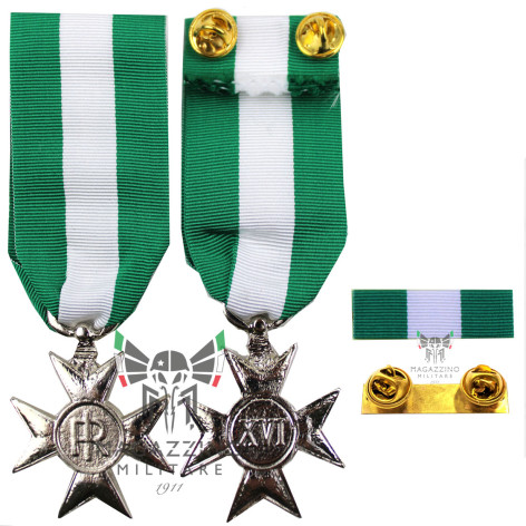 Medal and / or Ribbon of Service 16 Years Silver Cross Army Carabinieri Aeronautica Marina