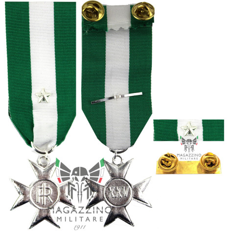 Medal and / or Ribbon of Service 25 XXV Years Officers Gold Cross Army Carabinieri Aeronautica Marina