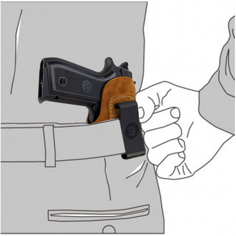 VEGA HOLSTER Fondina cuoio pelle scamosciata molla IB330 per beretta 92 98 serie IB3 occulta