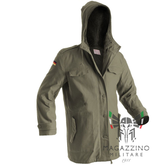 PARKA TEDESCO Verde Esercito CON imbottitura INTERNO staccabile