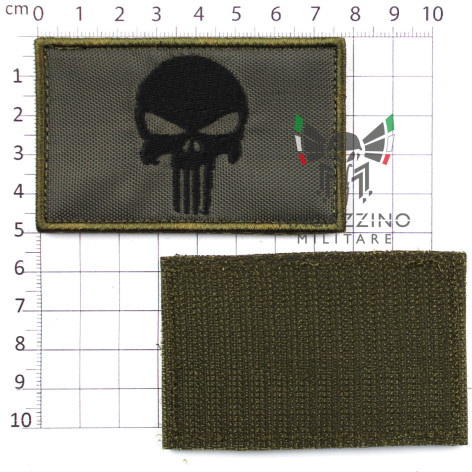 PATCH TOPPA RICAMATA MILITARE THE PUNISHER fondo Verde