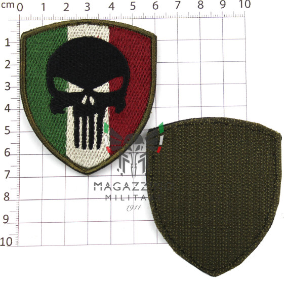 Patch embroidered THE PUNISHER italian flag shield