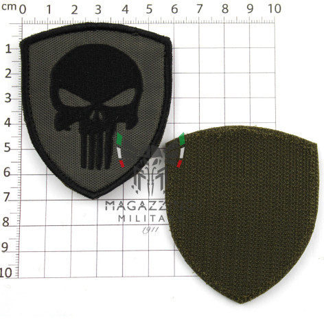 Patch toppa ricamata THE PUNISHER bassa visibilità Scudetto VERDE