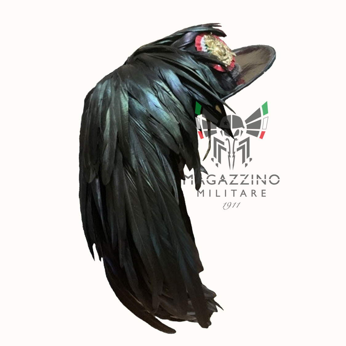 Hat Bersaglieri military for Vaira Moretto up to 700 feathers