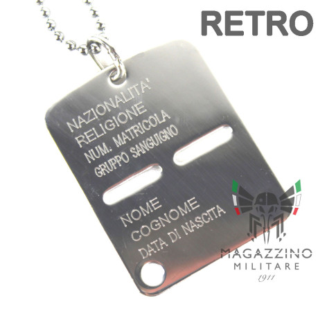 PIASTRINA CON OGIVA, SENZA INCISIONE - Piastrine - Dog tags - Negozio  Militare