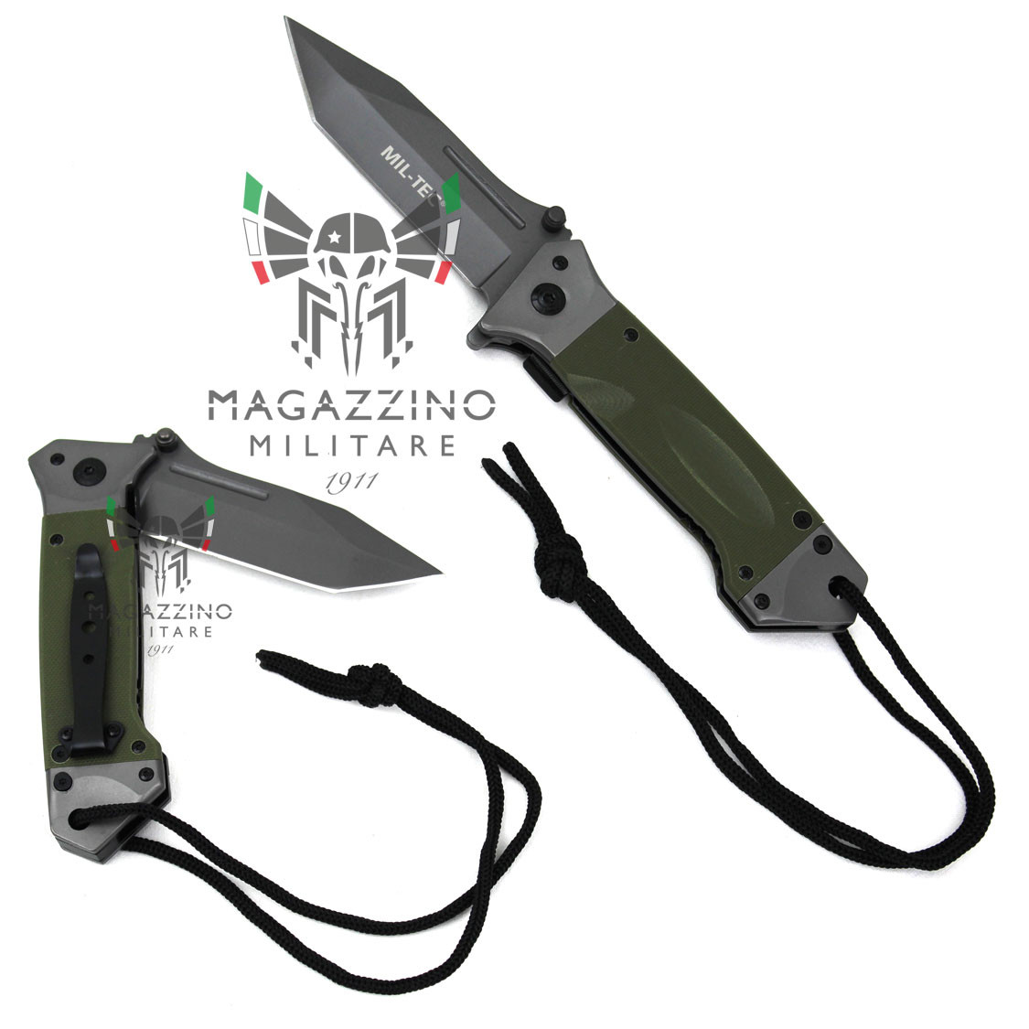 Coltello 22cm tattico DA35 pieghevole robusto Verde