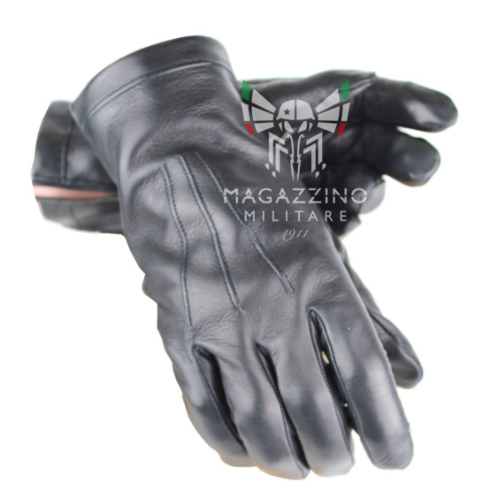 Original Italian Army black leather gloves