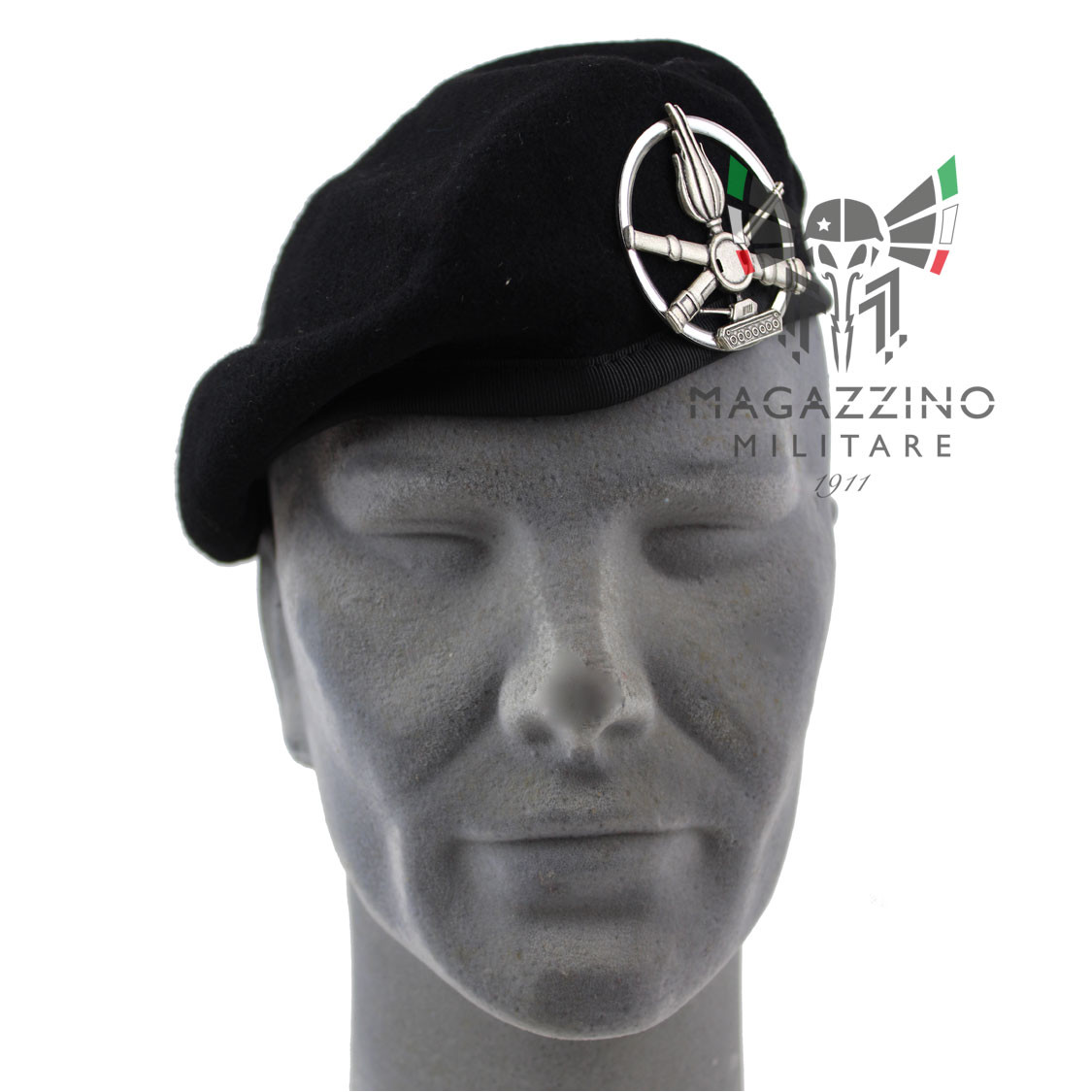 Basco Nero Carristi con fregio in metallo Originale Esercito Italiano