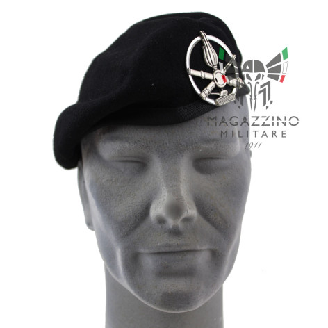 Basco Nero Carristi con fregio in metallo Originale Esercito Italiano