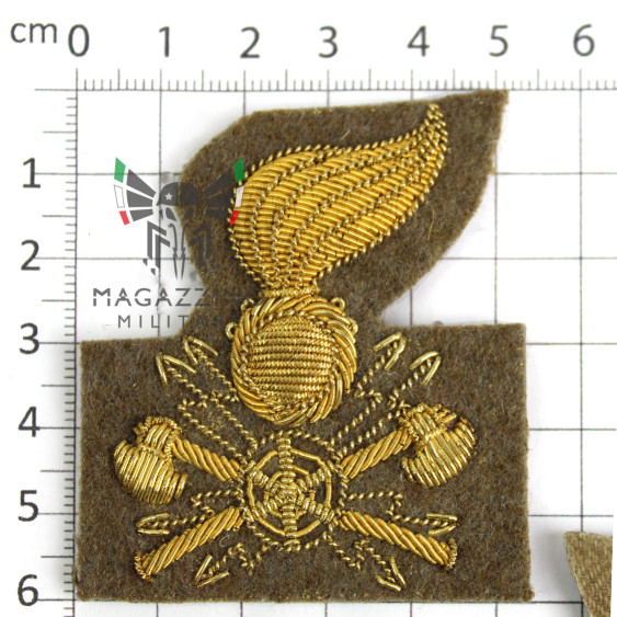 Embroidered badge Transmissions gold row on khaki cloth (98)