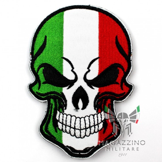 Patch Ricamata Velcrata Teschio Italia (156)