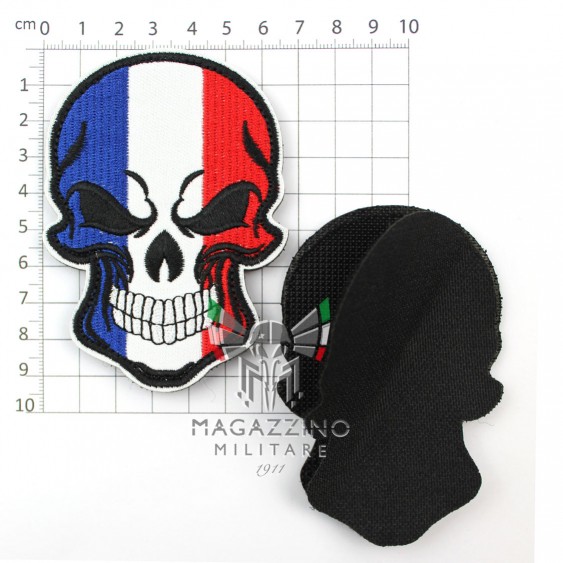 Embroidered Velcro Skull Patch France (158)