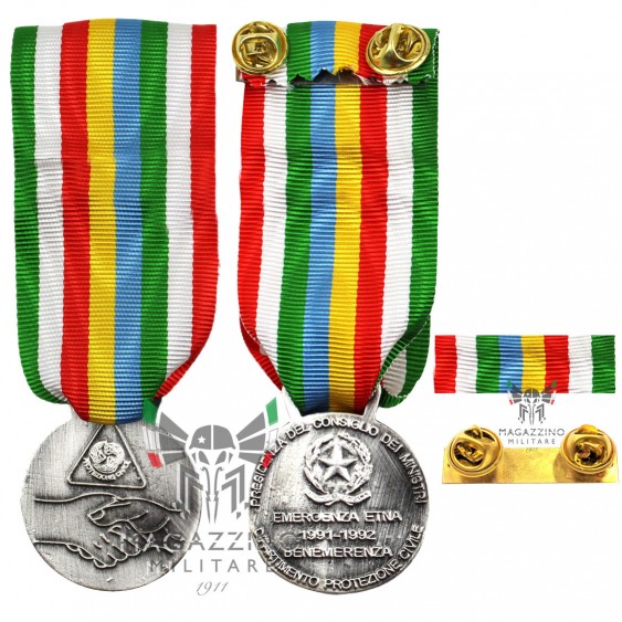 Etna 1991-1992 Emergency Medal and Ribbon - Commemorating Commitment