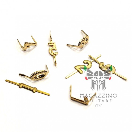 Pulce Alpini Numerino Metallico Dorato Cappello Alpino o Norvegese Ottone 9mm circa