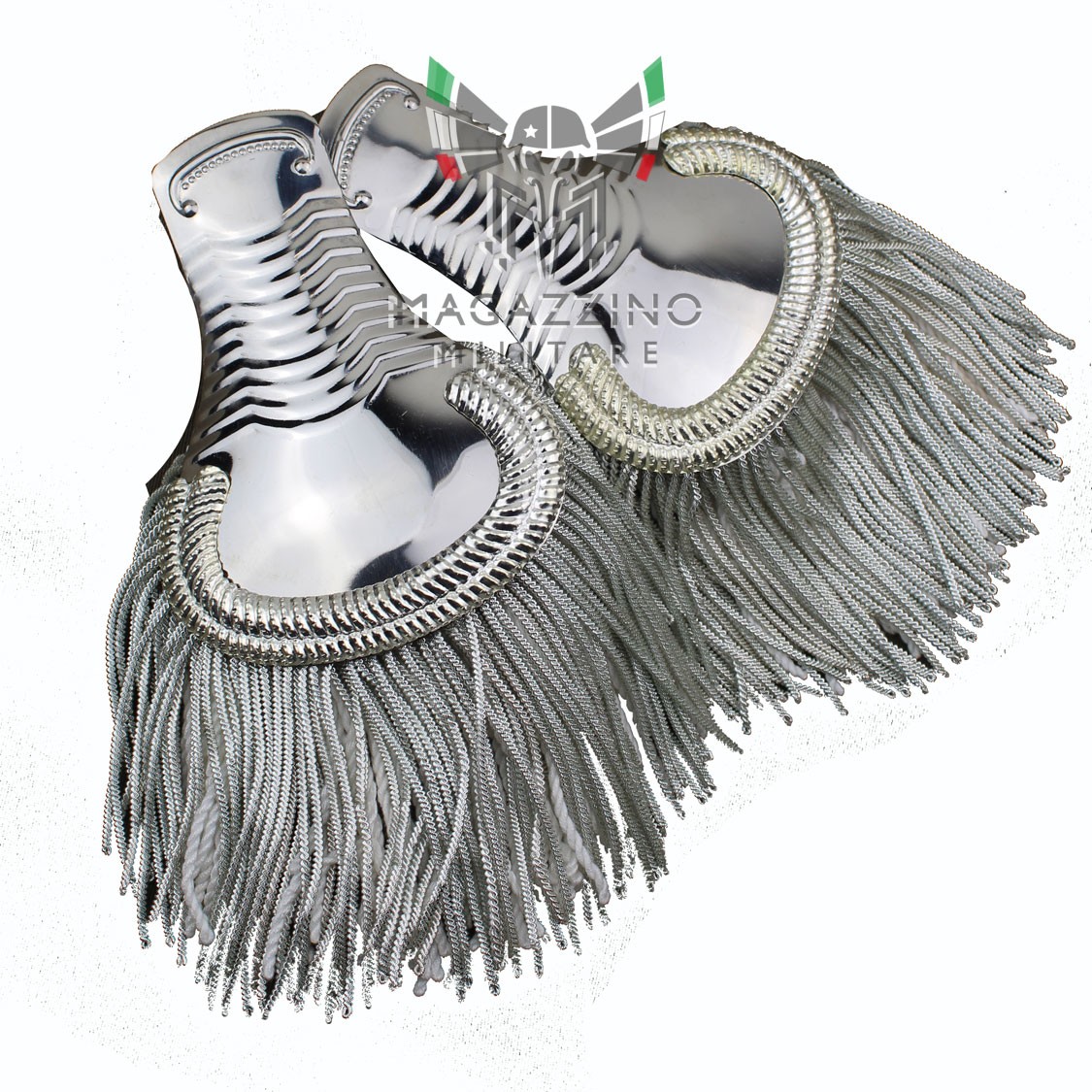 Pair of Epaulettes Historical Uniform GUS Carabinier CC Silver Grand Uniform