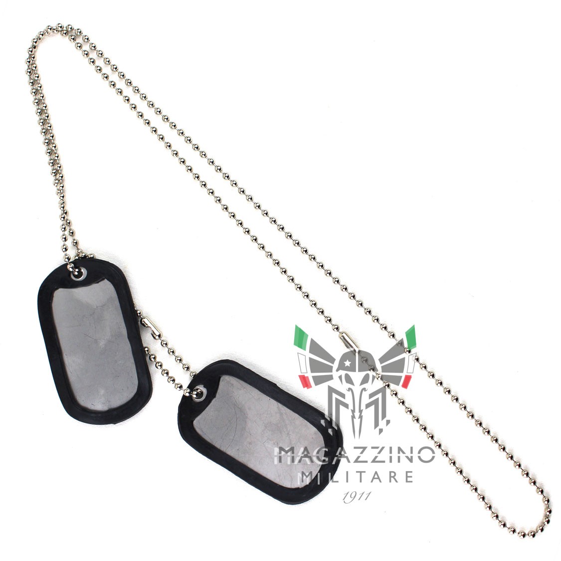 Military Dog Tags US ARMY model, metal, with rubber silencers and chains of different lengths.