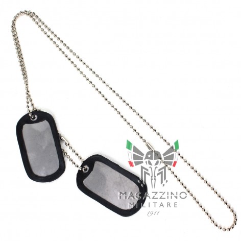 Military Dog Tags US ARMY model, metal, with rubber silencers and chains of different lengths.