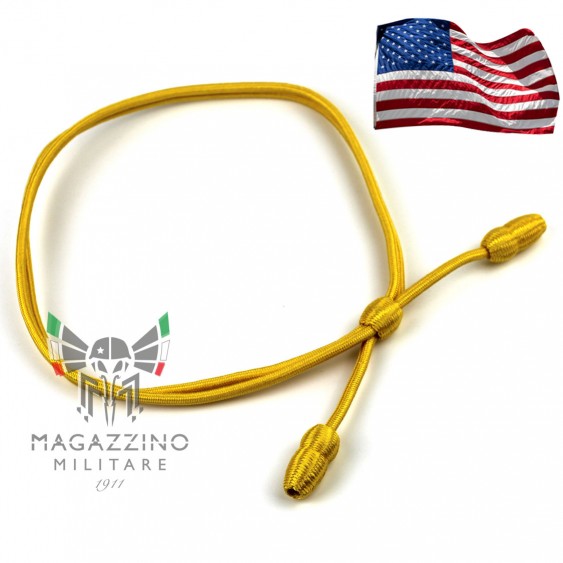 Original golden hat cord for American Civil War cavalry officer with decorative acorn endings, made in USA