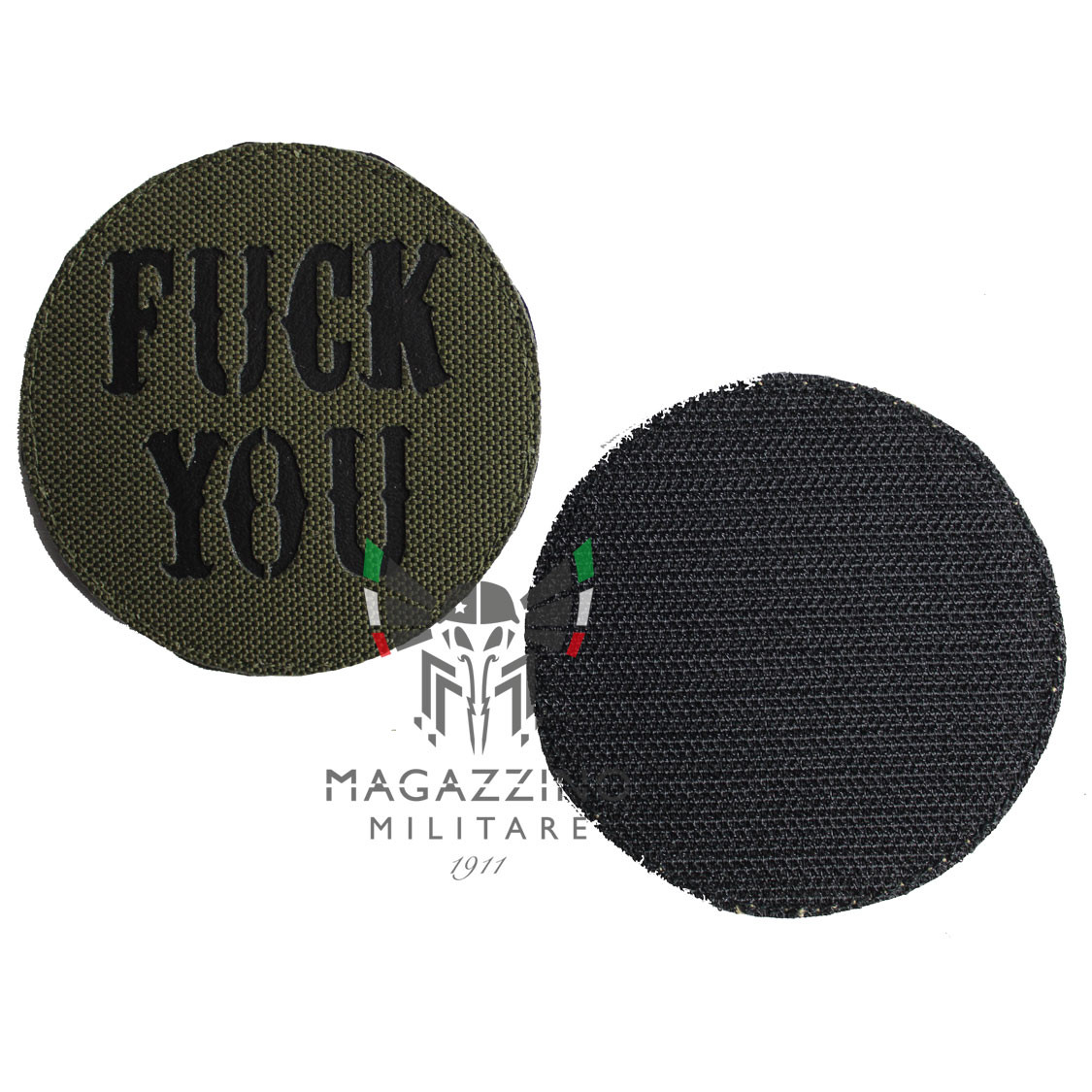 Patch Toppa Fuck You VO Verde velcrata diametro 8cm