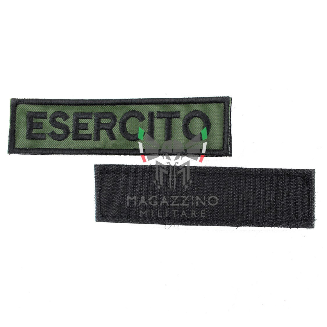 Patch toppa ESERCITO cm 12x3 su verde militare ricamata velcrata