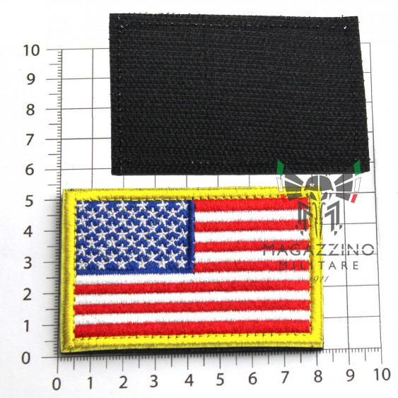 Patch Bandiera USA velcrata  8,2x5,2cm COLORATA