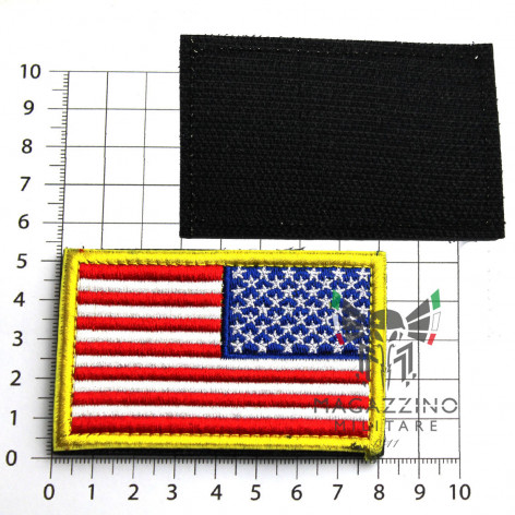 Arm Patch USA flag embroidered full colour 8.2x5.2cm REVERSE