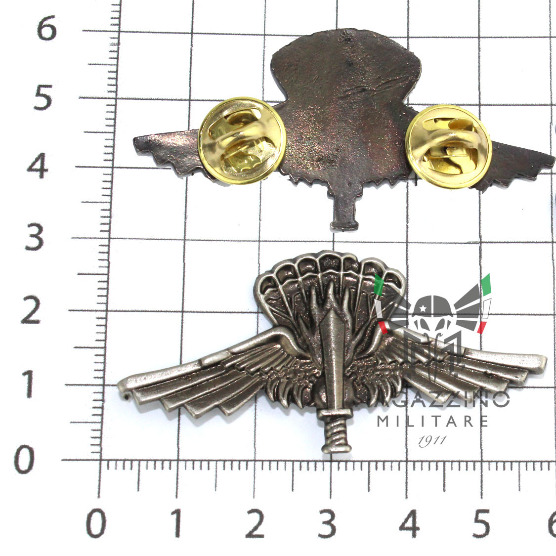 Brevetto Paracadutisti metallo Incursori Halo 9° Col Moschin argento Vecchio 2pin