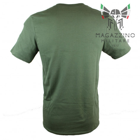 Military T-Shirt Marines logo US OD green back